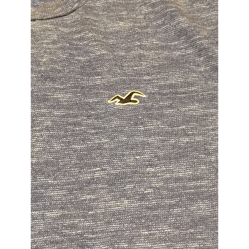 Hollister Men T-Shirt Blue Space Dye Marl Crew Neck Short Sleeve Seagull Logo 23 - Picture 2 of 6
